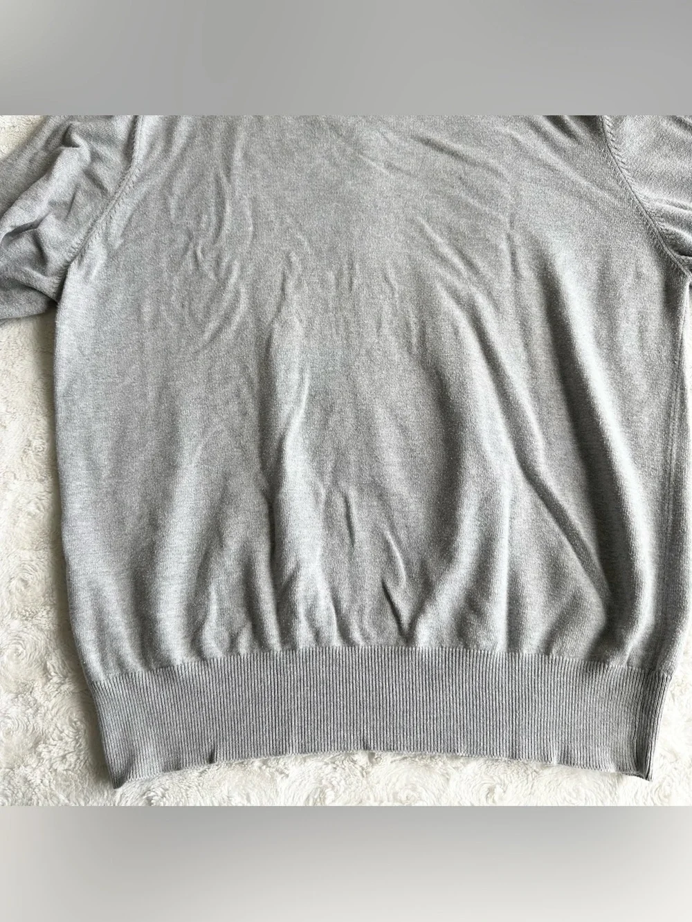Vintage Polo Jeans Co Sweater Pullover Mens XL Gray Ralph Lauren Knit V-Neck Vtg